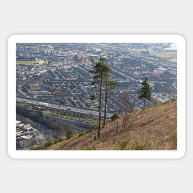 Port Talbot from the hillside - 2013 Sticker by SimplyMrHill